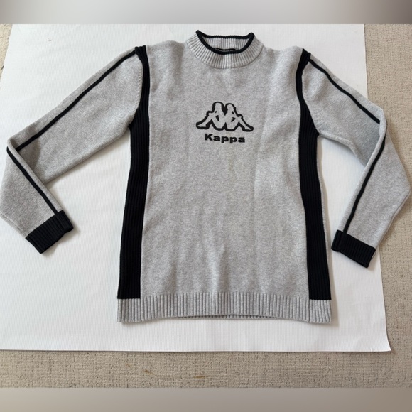 Kappa Sweaters - Kappa Sweater in Gray with Black Accents Raised Logo XS /S Very Stretchy